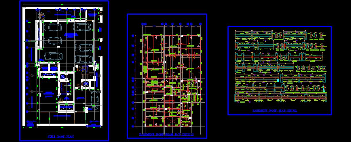 Parking Floor Structure CAD- Layout and Slab Details